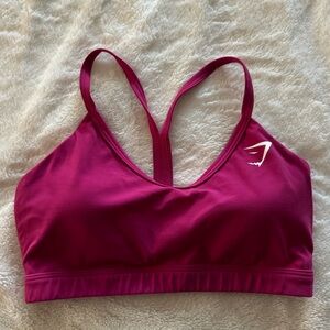 Gymshark Pink V-Neck Training Sports Bra Size Small
